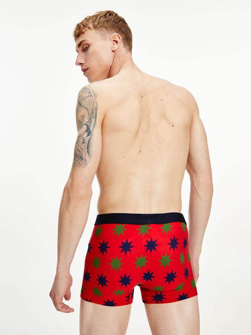 Férfi Tommy Hilfiger Organic cotton trunk Trunks Piros Fekete | HU 1308TCE